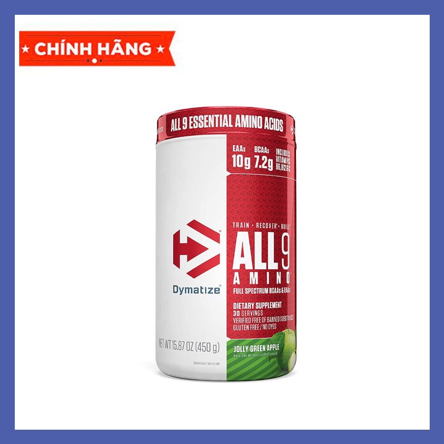 All 9 amino aicd - 30 lần dùng Bổ sung Bcaa và Eaa hỗ trợ phát triển cơ bắp Dymatize.