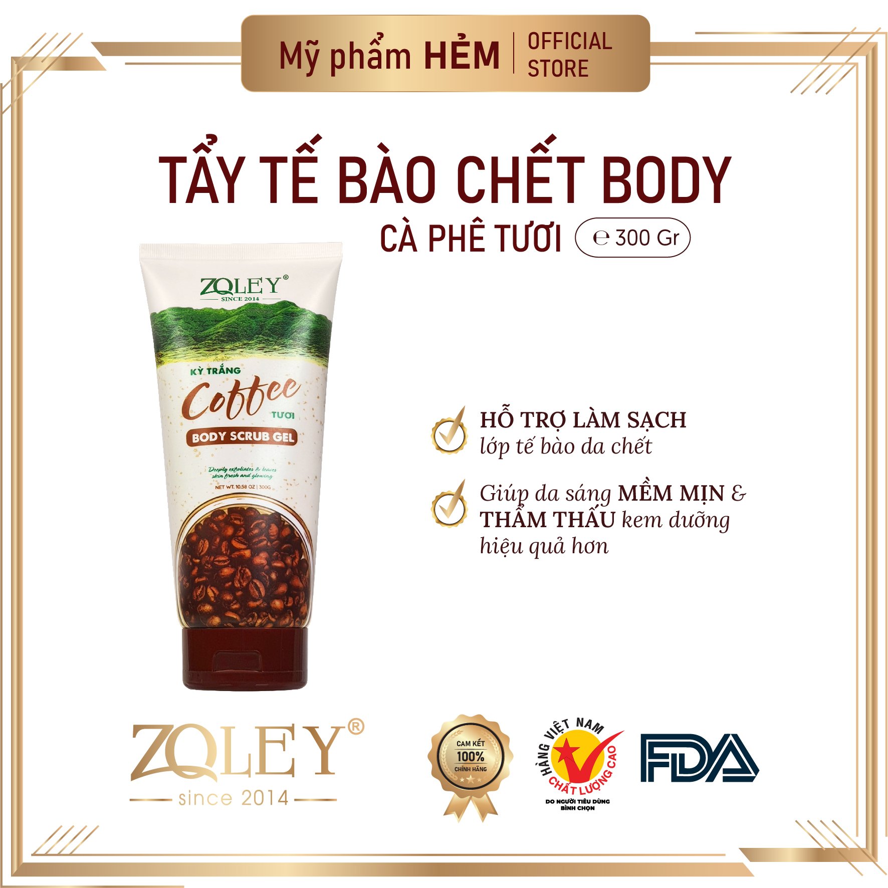 Tẩy Tế Bào Chết Toàn Thân Coffee Zoley 300g