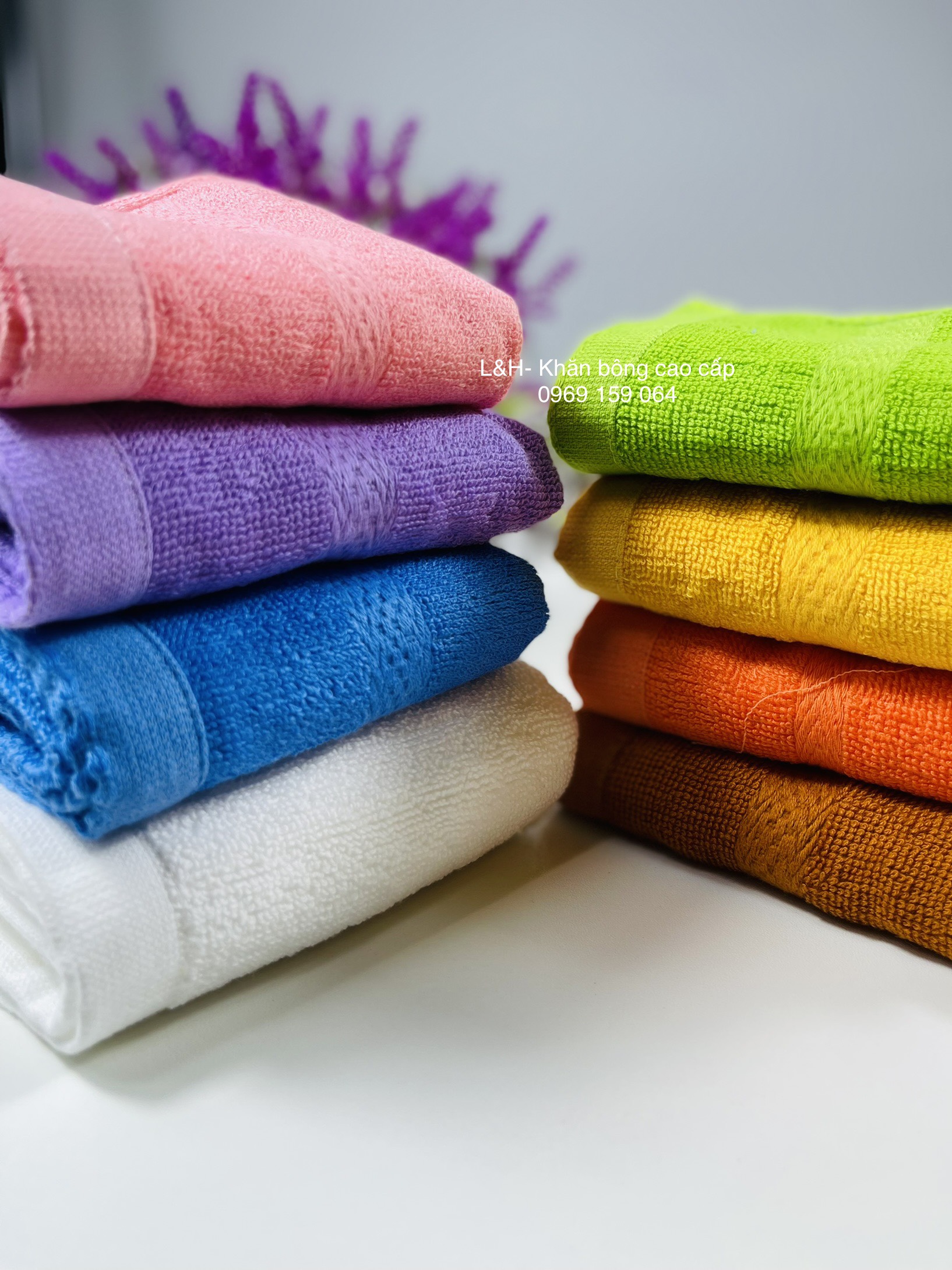 Khăn mặt màu cotton Tân Thịnh, Kt 30x50cm