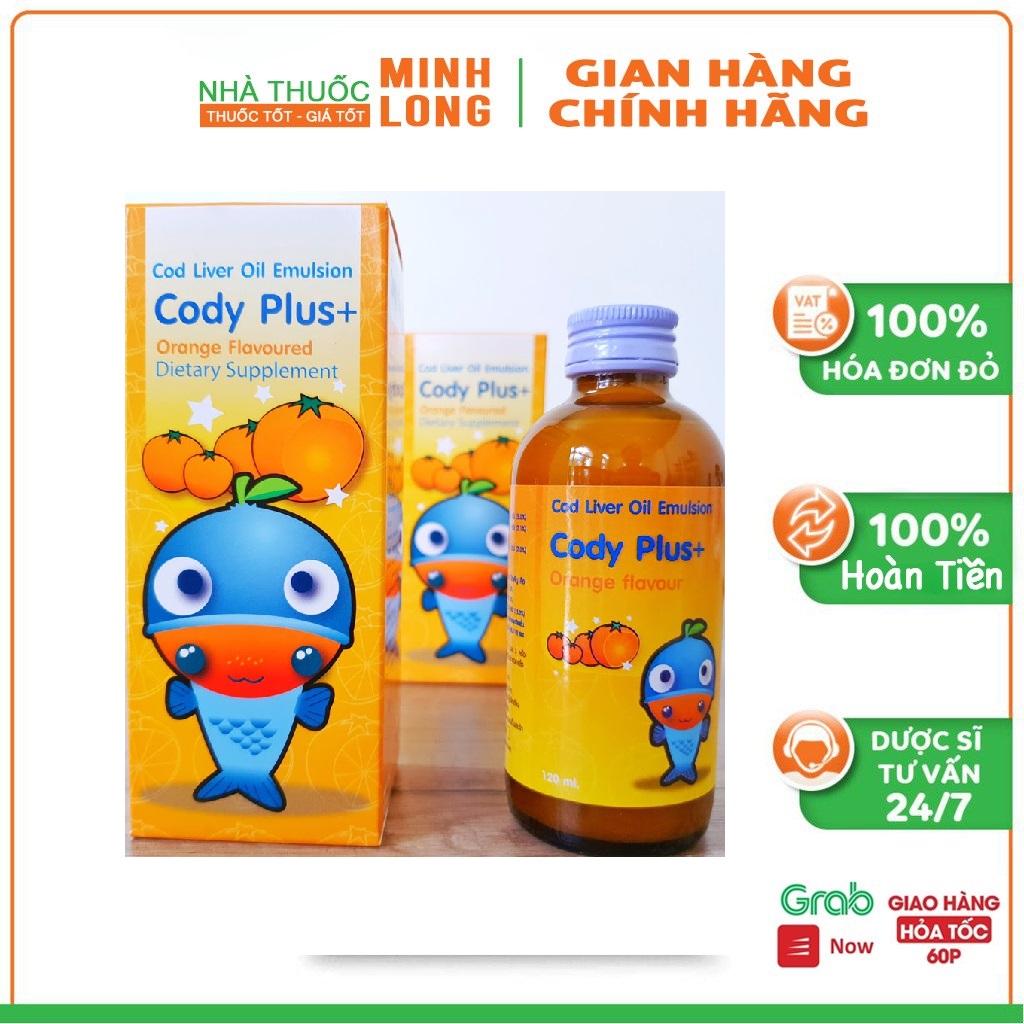 Siro Cody Plus - bổ sung DHA, EPA, vitamin A, D giúp bé phát triển não bộ, thông minh và mắt sáng