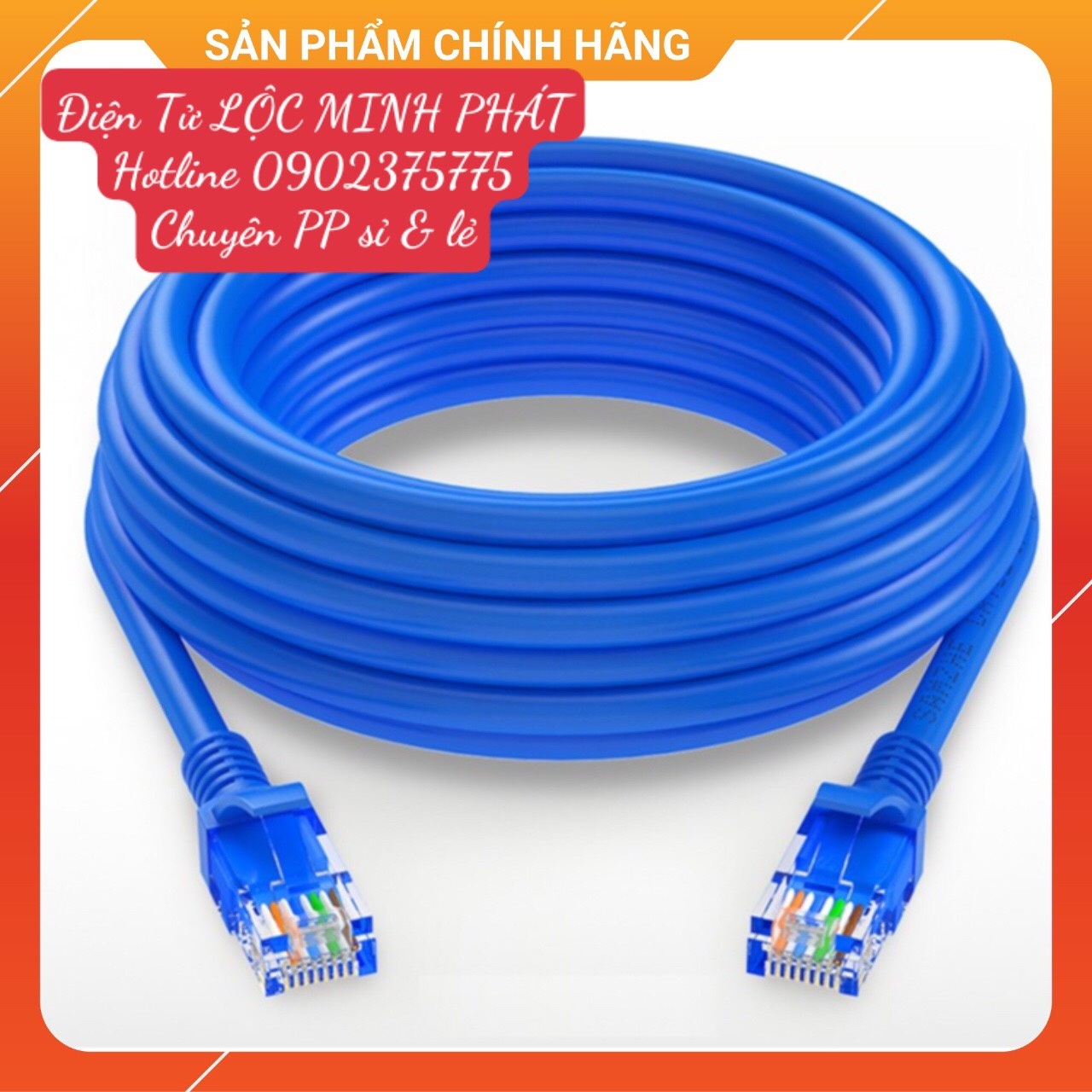 Cáp mạng internet/mạng lan cat 5e 50m 2 đầu bấm sẵn dây mạng lan 50 mét đúc sẵn 2 đầu hạt mạng