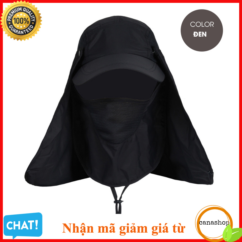 Nón, Mũ Chống Nắng Nam Nữ, Mũ Đi Câu Có Khăn Che Mặt Chống UV, Nón Kết Canashop