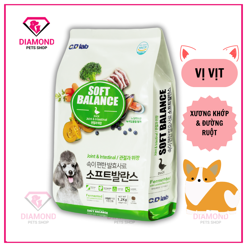 Hạt mềm cao cấp cho chó soft balance tốt cho xương khớp và đường ruột vị vịt túi 1,2kg
