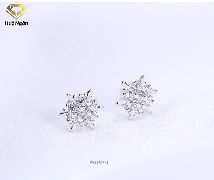 Bông tai bạc Ý Huệ Ngân - Hoa tuyết RYE140771