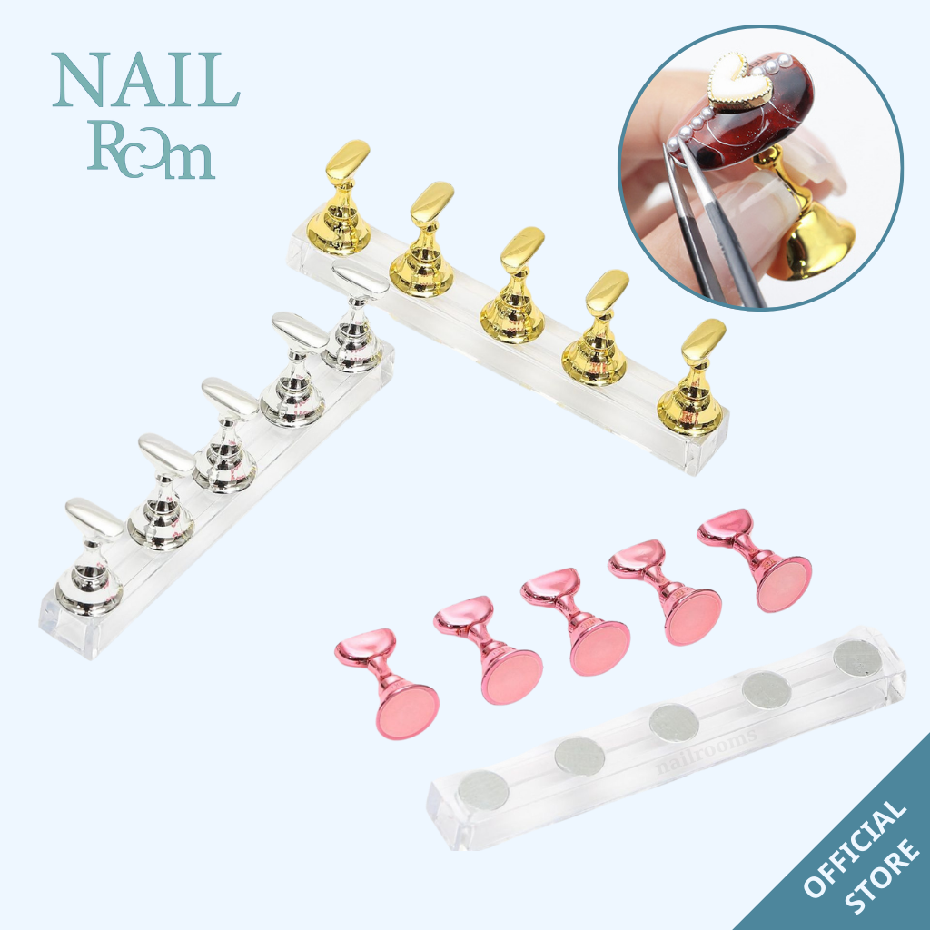 Set 5 chiếc đế nam châm gắn móng giả - Đế gắn mẫu nail chuyên dụng
