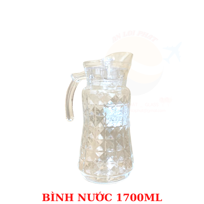 Bình kiểu thủy tinh đựng trà đá 1700ml cao cấp, Bình thủy tinh cao cấp đựng nước 1700ml