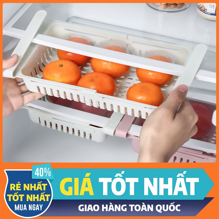 Rổ Nhựa Đựng Đồ Tủ Lạnh Có Móc Kẹp, Thay Đổi Được Kích Thước Tiết Kiệm Diện Tích