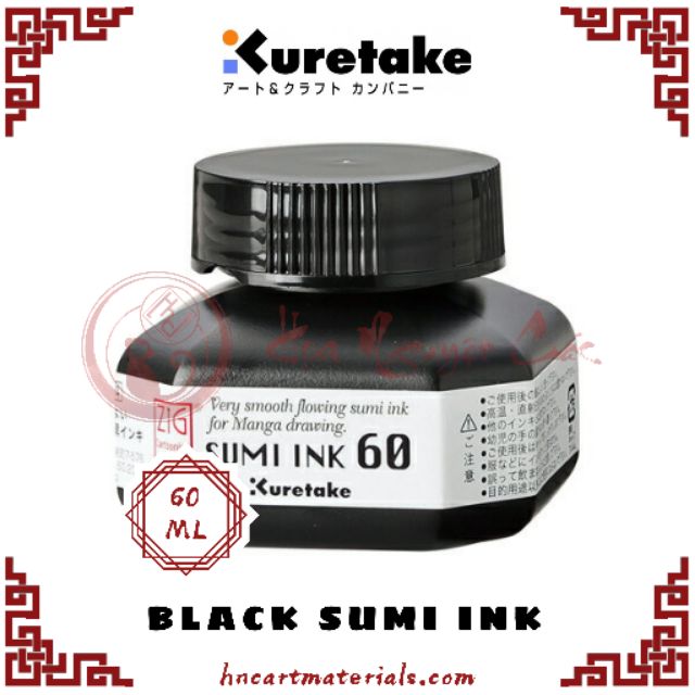 Mực vẽ truyện tranh Kuretake Sumi/Black 60ml