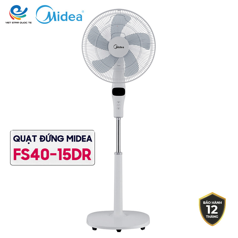 [FREESHIP+VOUCHER 50K] Quạt đứng Midea FS40-15DR-Quạt cây đứng Điều khiển từ xa- Màn hình LED- Với 12 tốc độ gió, có inveter, có remote điều khiển từ xa -Phân phối chính hãng, bảo hành 12 tháng, đổi trả 7 ngày nếu lỗi sản phẩm