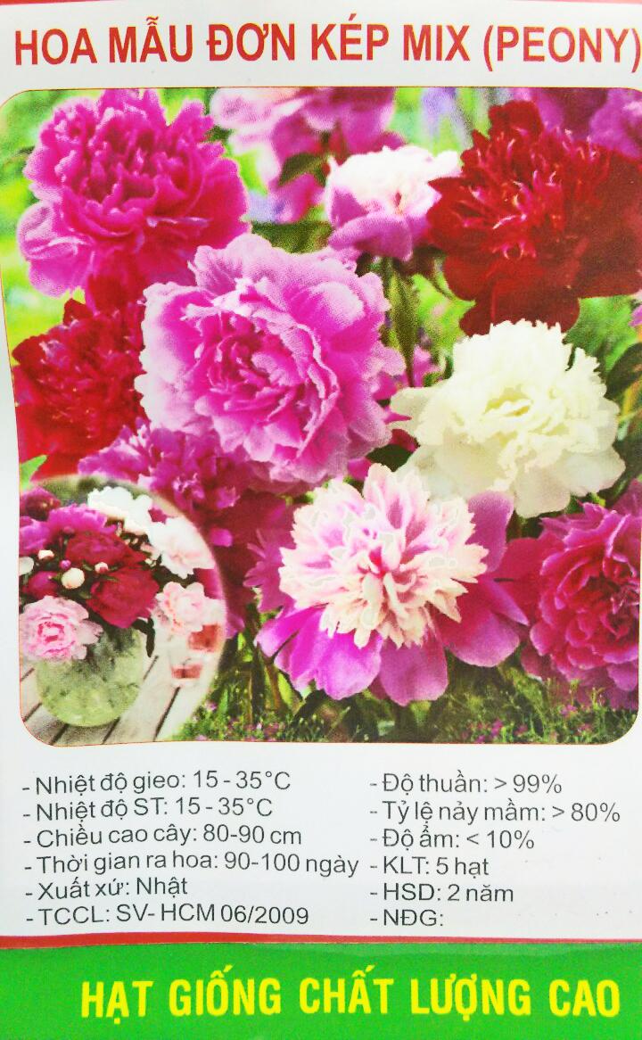 [HCM]HẠT GIỐNG NHẬT BẢN  _ HOA MẪU ĐƠN KÉP MIX  - GÓI 5 HẠT  .