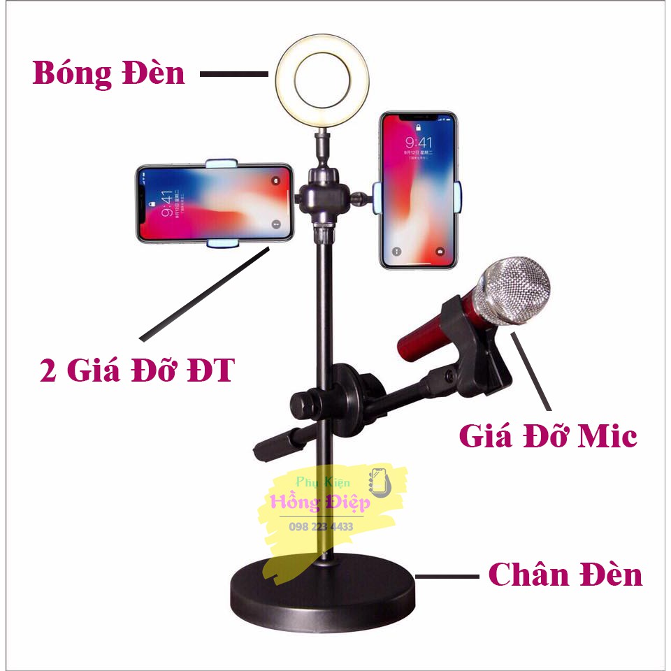 Bộ đèn live stream 4in1,đèn led live stream chuyển 3 chế độ ánh sáng-đèn led livestream 4 in 1 mẫu mới nhât-đèn livestream di động, đèn led livestream giá tốt-bh 12 tháng