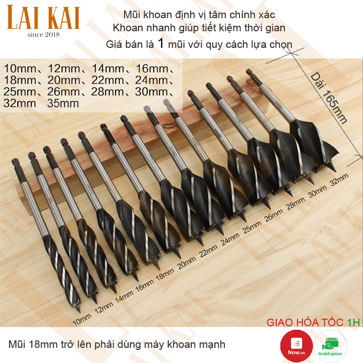 Mũi khoan gỗ chuôi lục giác