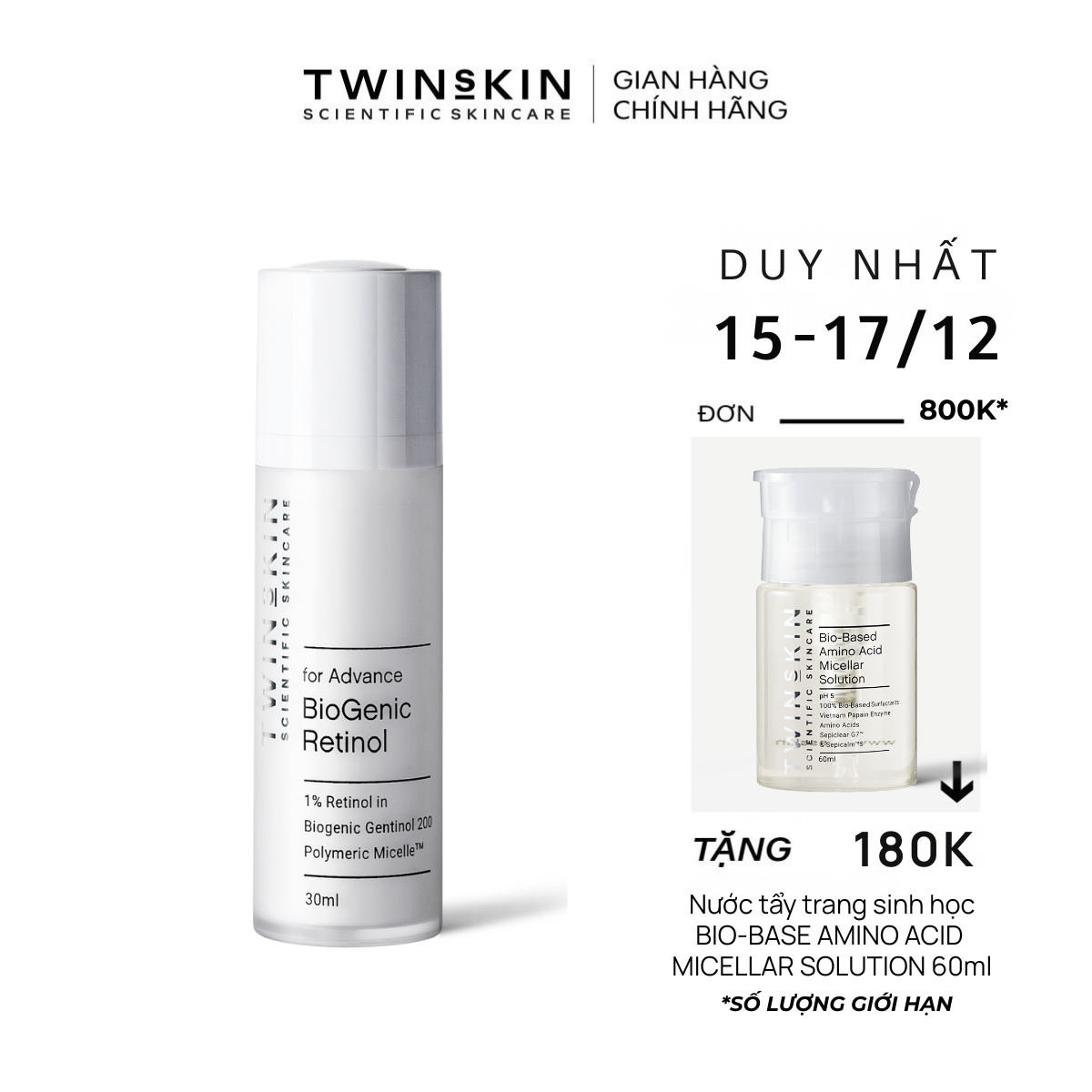   HCM Biogenic Retinol 1% For Advance Full Size – Kem Dưỡng Da Ngừa Lão Hóa Giảm Mụn 