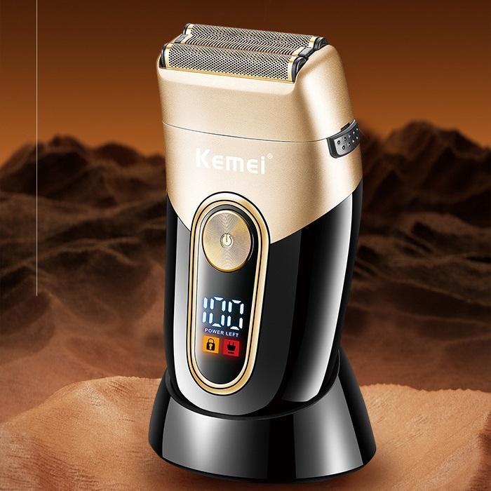Máy cạo râu khô 3 lưỡi kèm giá đỡ kemei km 3209 cao cấp trong các dòng máy cạo râu
