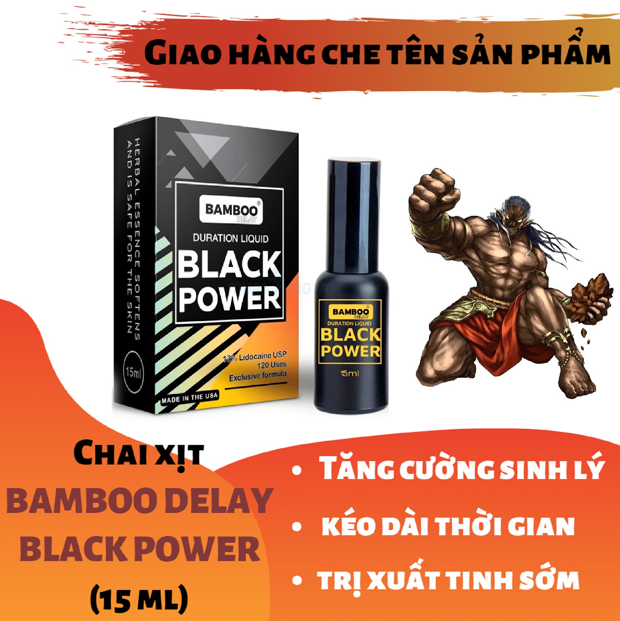 Chai xịt BAMBOO DELAY PHIÊN BẢN ĐẶC BIỆT BLACK POWER nam