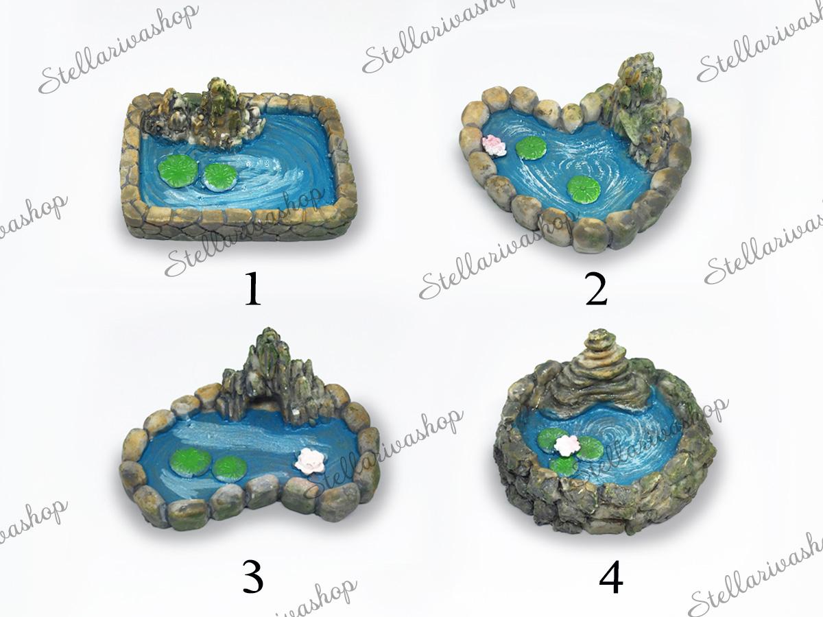 Mô hình hồ nước size lớn trang trí tiểu cảnh, thủy sinh, terrarium, chậu cây cảnh, sen đá, bánh kem, xương rồng