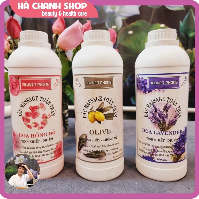 Dầu massage body hoa hồng dầu massage body oải hương dầu massage body olive chai 1000ml - Hà Chanh Shop