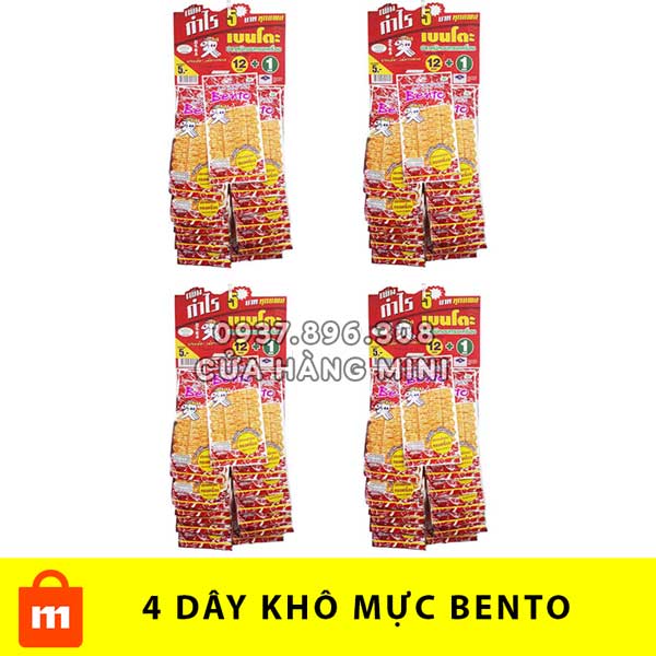 【HOT】 Combo 4 Dây Khô Mực Bento Đỏ Thái Lan