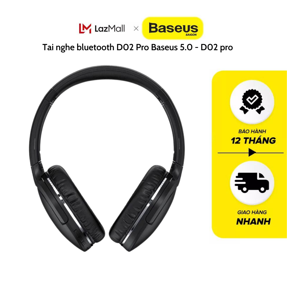 Tai nghe bluetooth D02 Pro Baseus 5.0 không cầm tay, chụp tai, không dây, cho Iphone, Xiaomi, Máy tính, Laptop - D02 pro