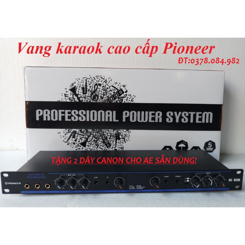 Vang mixer karaoke pioneer NB-W306- vang chỉnh cơ+ Tặng 2 dây canon