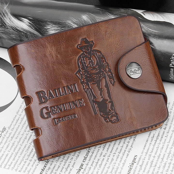 HOÀN TIỀN 15% - Ví nam da bò cao bồi đẳng cấp mạnh mẽ chính hãng Bailini Leather có khóa kéo bỏ vừa mọi giấy tờ bảo hành 2 năm