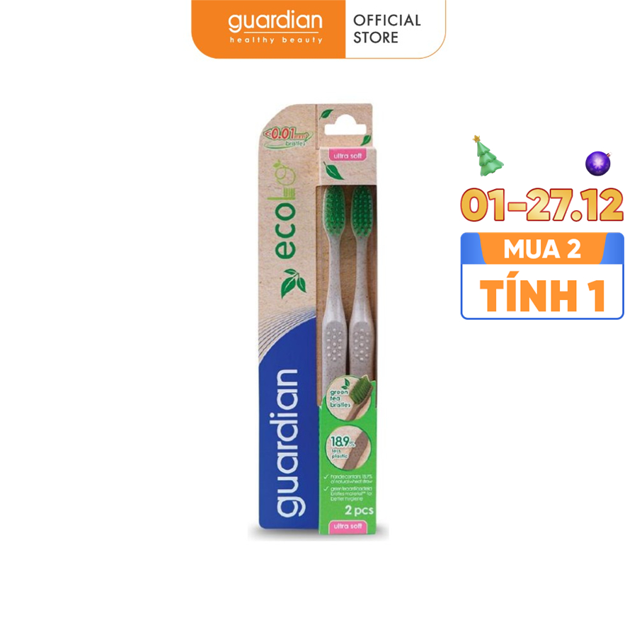 Bàn chải đánh răng Guardian Trà xanh – 2 cây