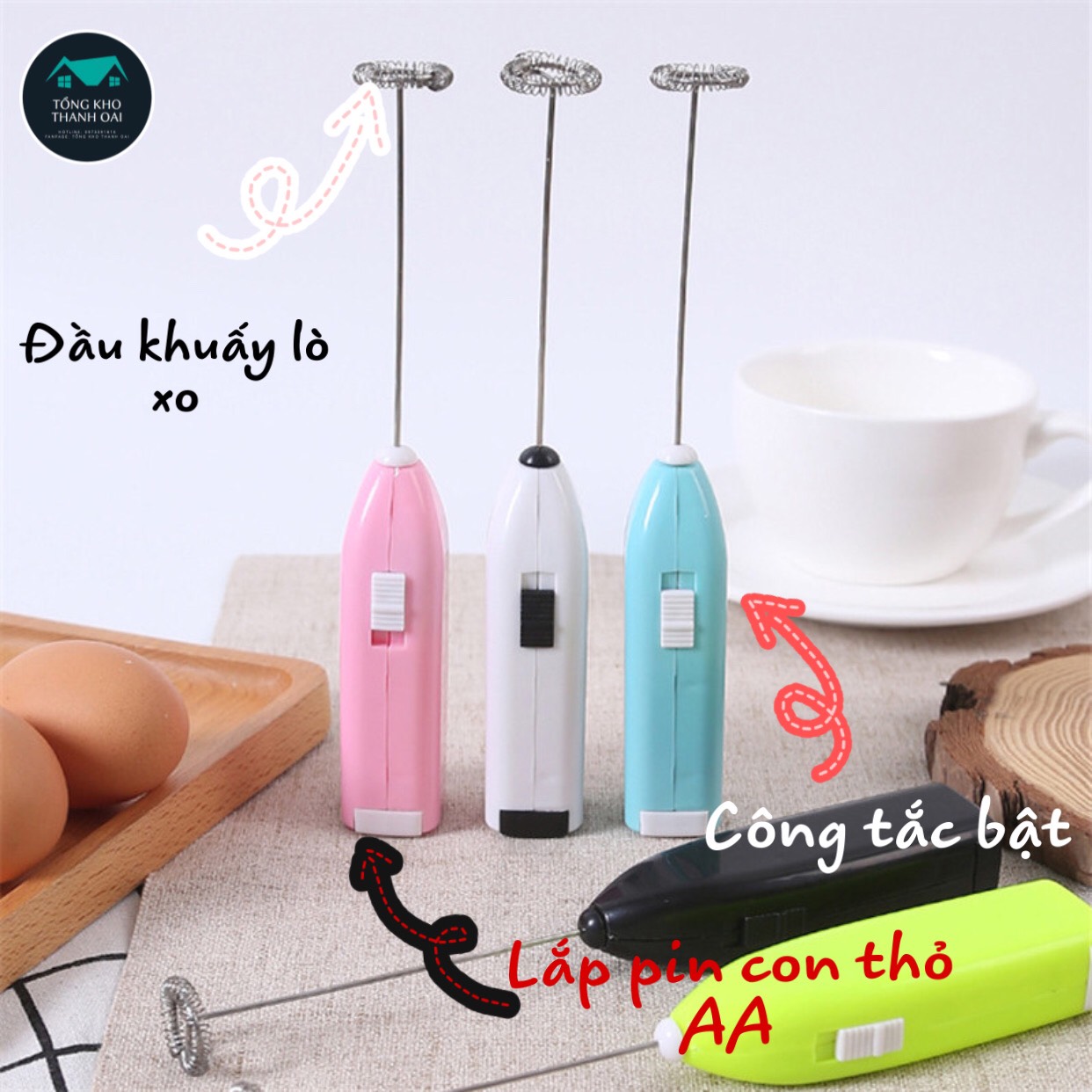 Máy đánh trứng mini cầm tay tạo bọt cà phê