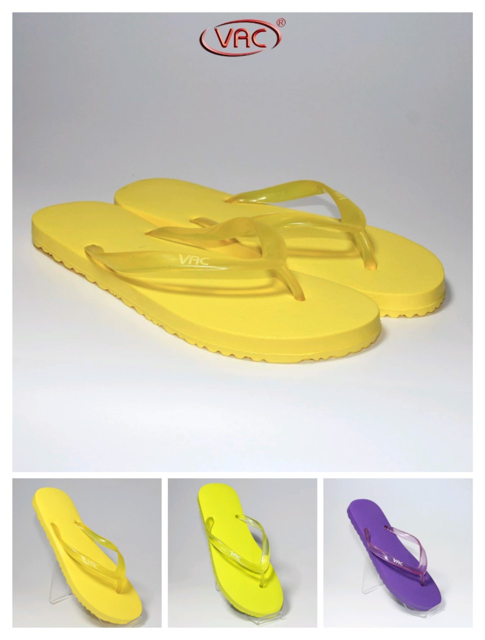 Dép kẹp đi biển, dép xỏ ngón nữ, dép tông lào VAC E-105, chất liệu PVC cao cấp, quai nhựa dẻo chắn chắn