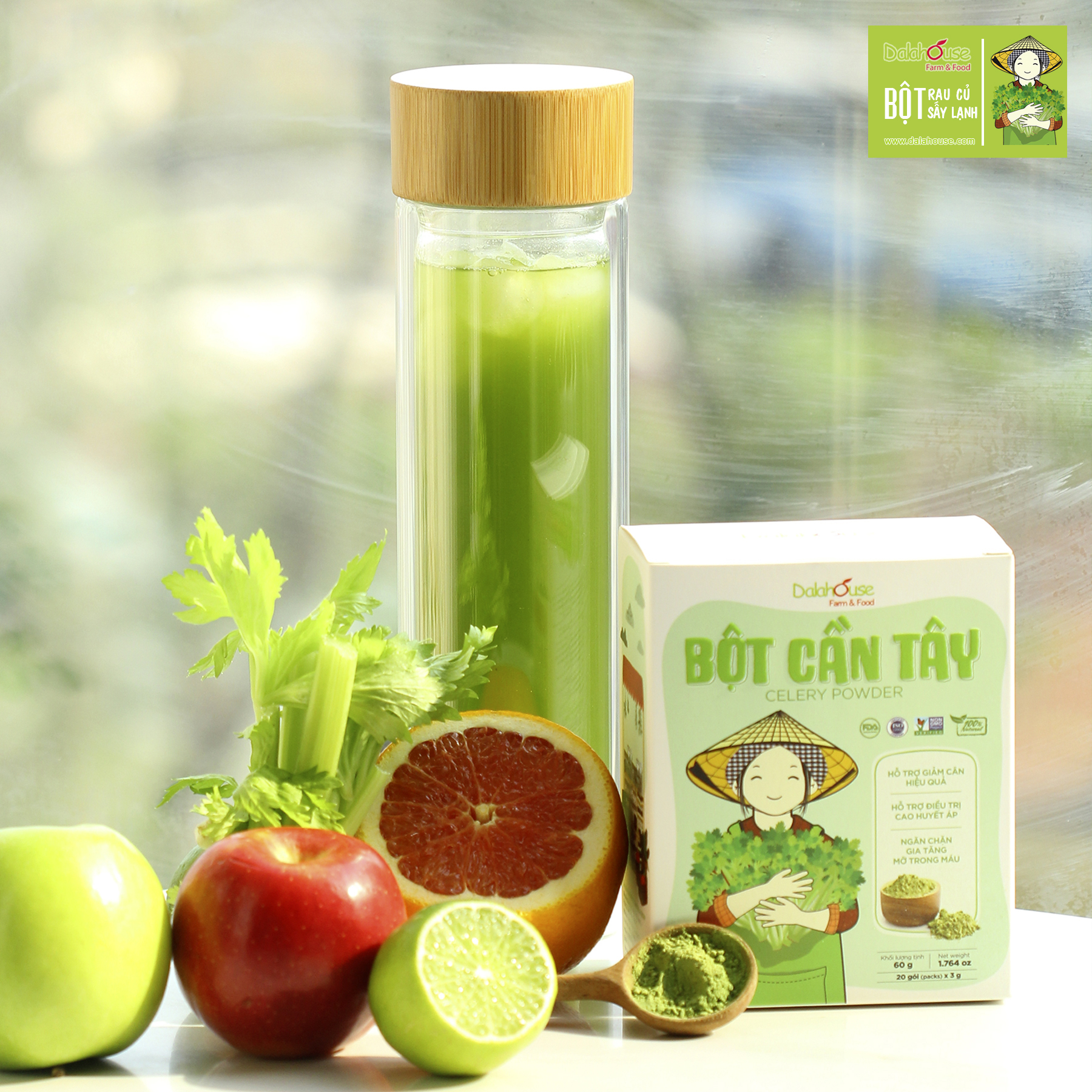 Bột Cần Tây Nguyên Chất sấy lạnh, Đặc sản Ngon Lạ Đà Lạt