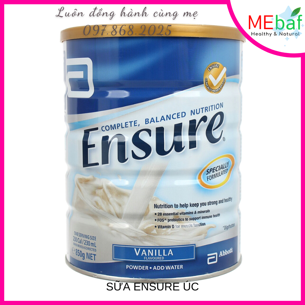 Sữa Ensure Úc Vani 850G