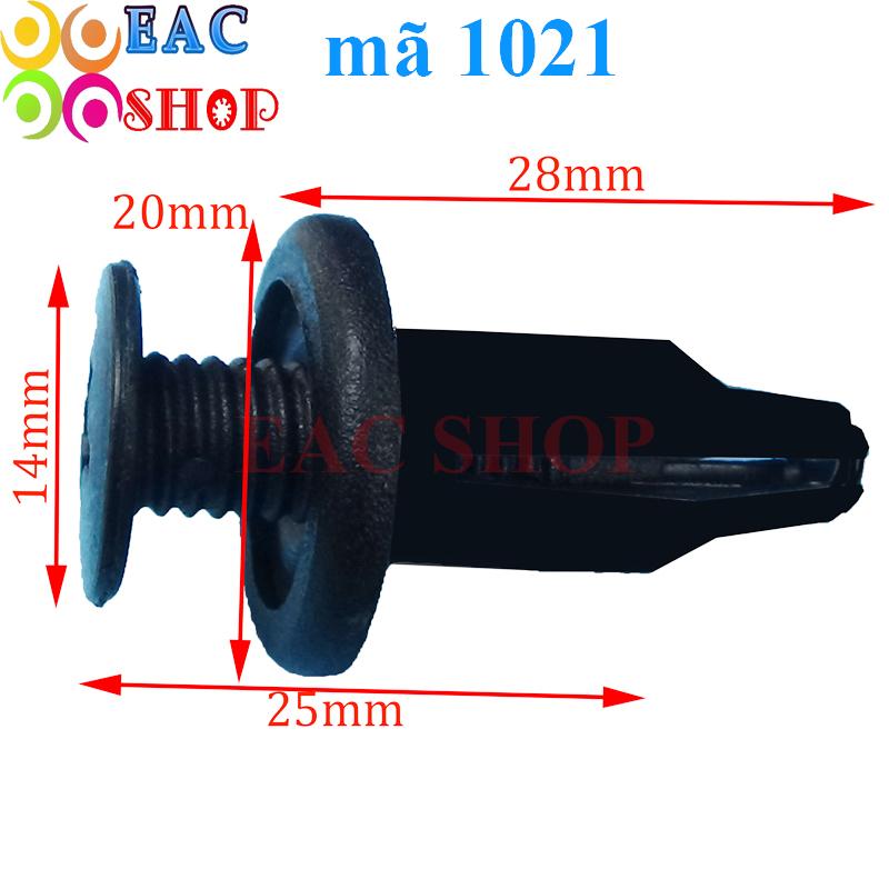 Chốt nhựa ô tô, lở nhựa ô tô ,mã 1021 vít nhựa ô tô, ốc nhựa , ốc nhựa nội, ngoại thất mã số 1021: bộ 20 cái màu đen - EACSHOP