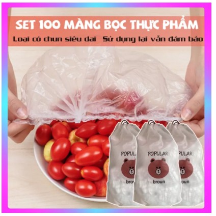 Màng bọc thực phẩm Chun bộ 100 màng bọc thực phẩm Bo Chun, bảo quản Thực phẩm tiện dụng