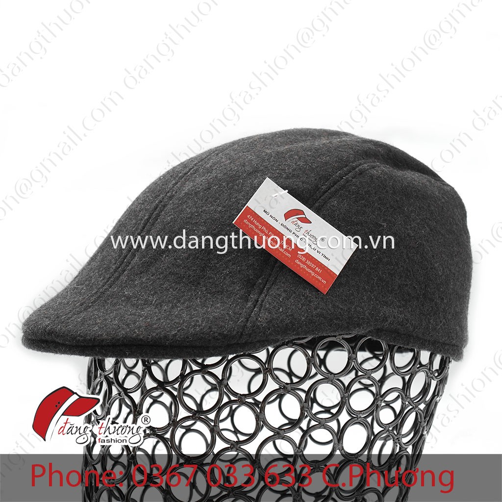 Mũ nồi nam bere beret trung niên cao tuổi nỉ dạ dày - hình thật clip thật - màu xám ghi form ôm gọn