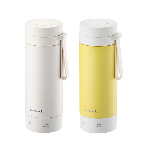 Bình đun giữ nhiệt LockLock Heating tumbler EJC723, công suất 300W, dung tích 300ml - Màu ngà / Màu vàng nhạt