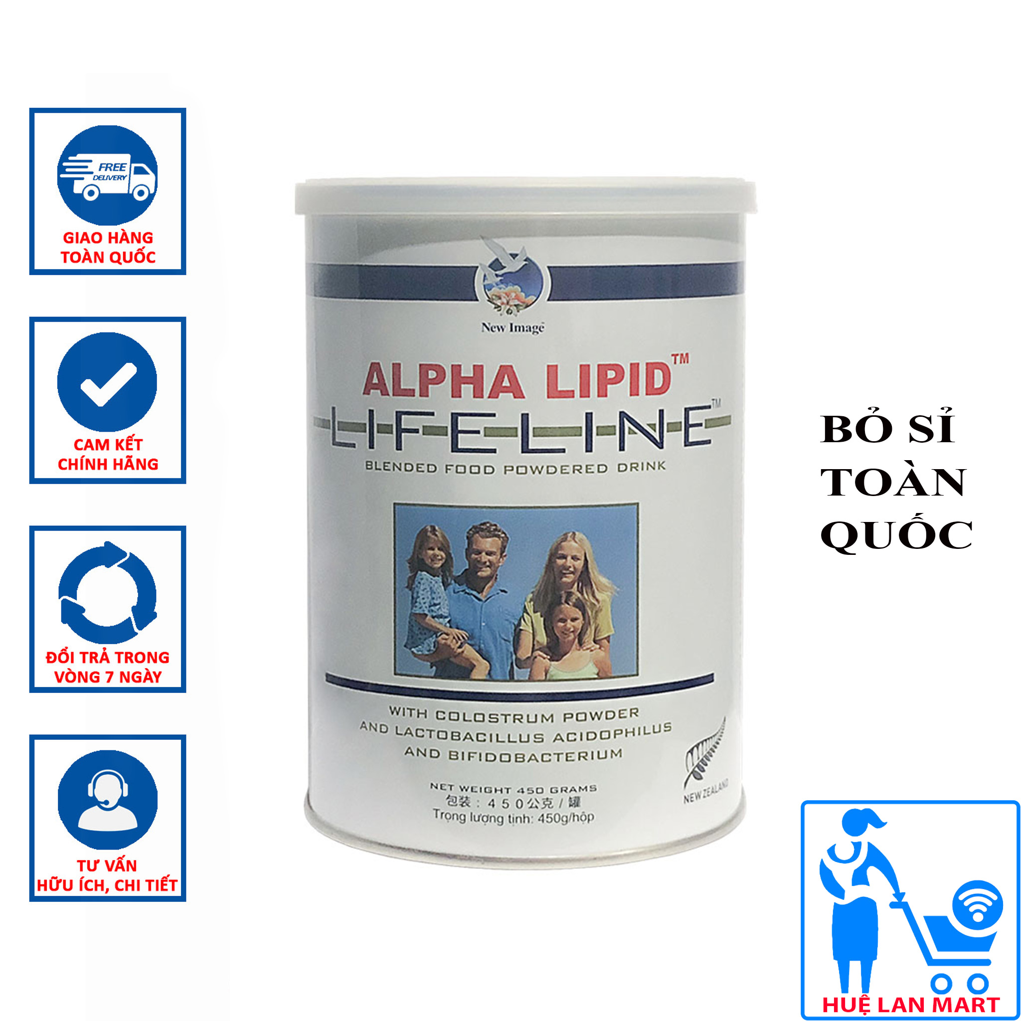 Combo 1 2 Hộp Sữa Non Alpha Lipid Life Line New Zealand - 450G