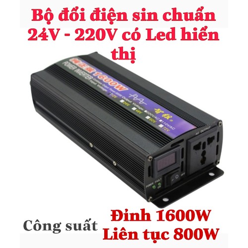 Bộ đổi điện sin chuẩn 1600W 24V sang 220V - ZX 24v-1600w, giá tốt chất lượng tốt, hiệu suất cao