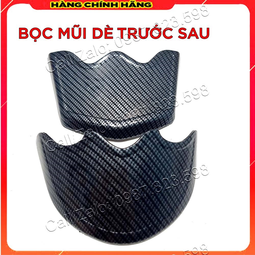 Dè trước và sau vân carbon sh mode 2020-22, bọc mỏ dè sh mode 2020-22, ốp mỏ dè sh mode, bịt mũi dè sh mode 2020-22