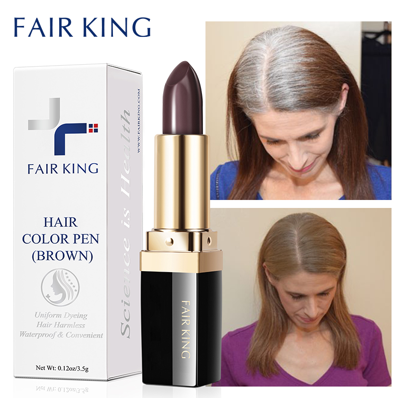 FAIR KING Thuốc nhuộm tóc dùng một lần Màu tóc nâu tức thì Che phủ màu tóc Sửa đổi dạng kem Thanh che phủ tạm thời Thuốc nhuộm tóc màu trắng - intl