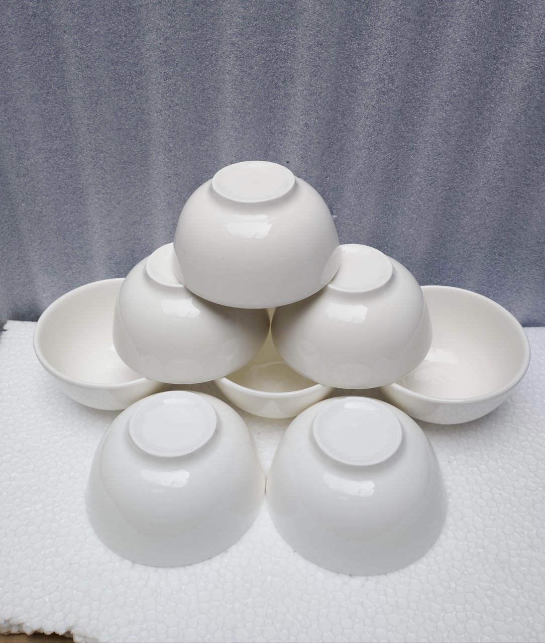 Combo 10 chén, 5 chén sứ ăn cơm trắng 11cm, chén chấm trắng 8.5cm