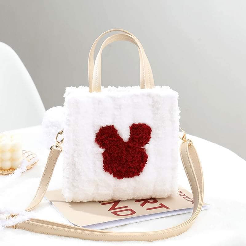 Túi handmade tự đan, Túi tự làm len vuông gấu Zone Store47