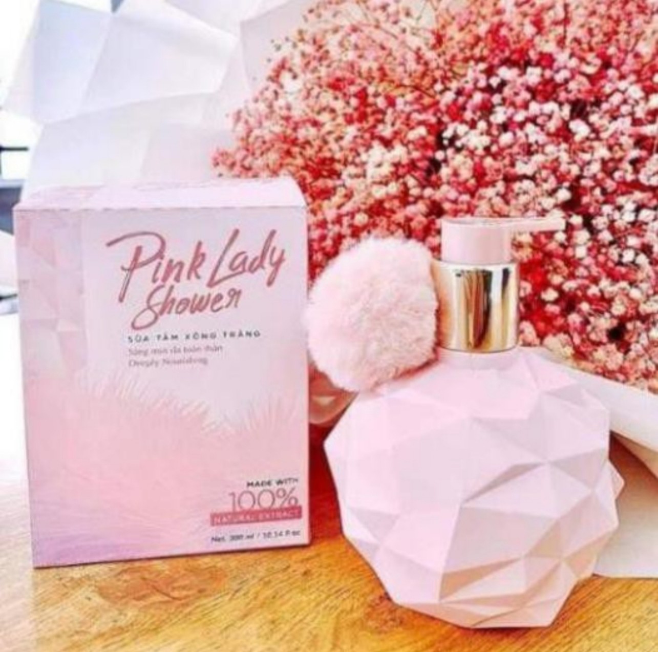 Sữa tắm xông trắng hương nước hoa pink lady shower hạt massa siêu trắng