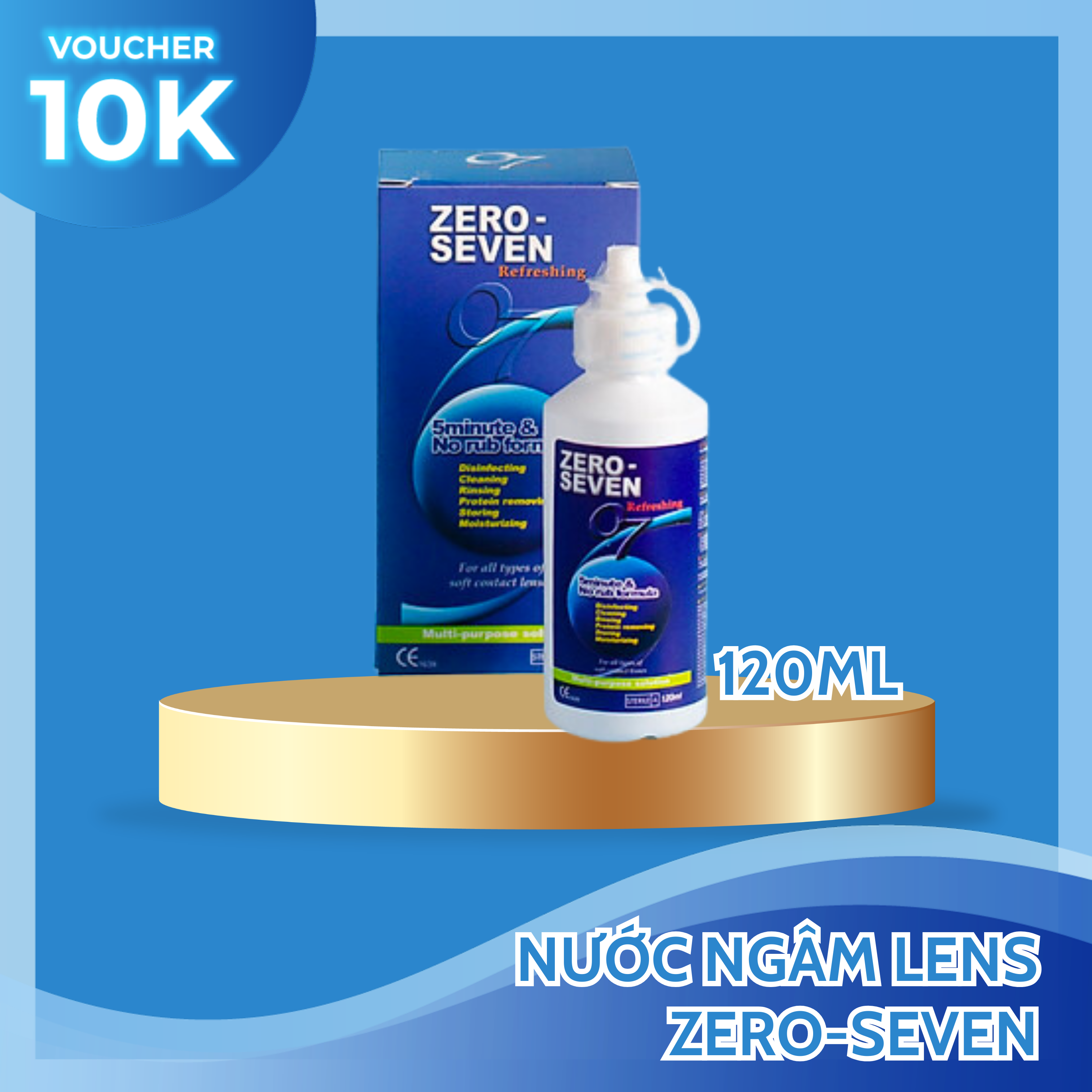 Nước ngâm kính áp tròng Zero Seven 160ml