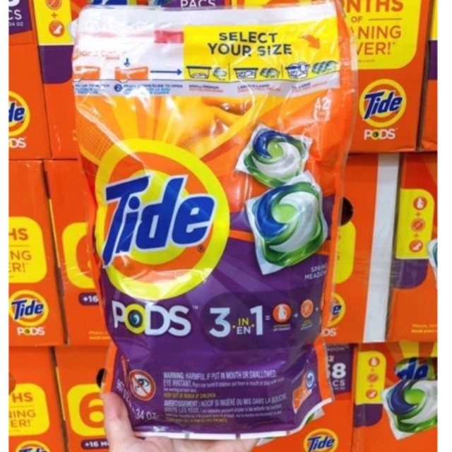 [HCM]Viên Giặt Tide Pods 3In1 Của Mỹ- Bịch 42 Viên