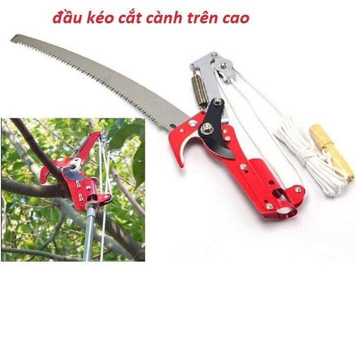 Đầu kéo cắt cành cây trên cao, hái quả, kết hợp cưa cành