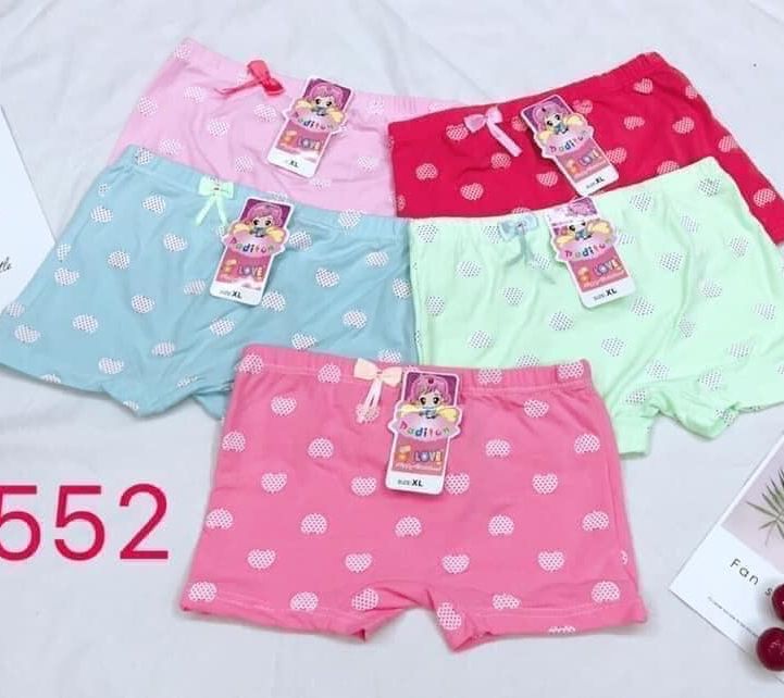 Set 5 quần chíp đùi cho bé gái-quần chíp bé gái hình trái tim -hàng cao cấp