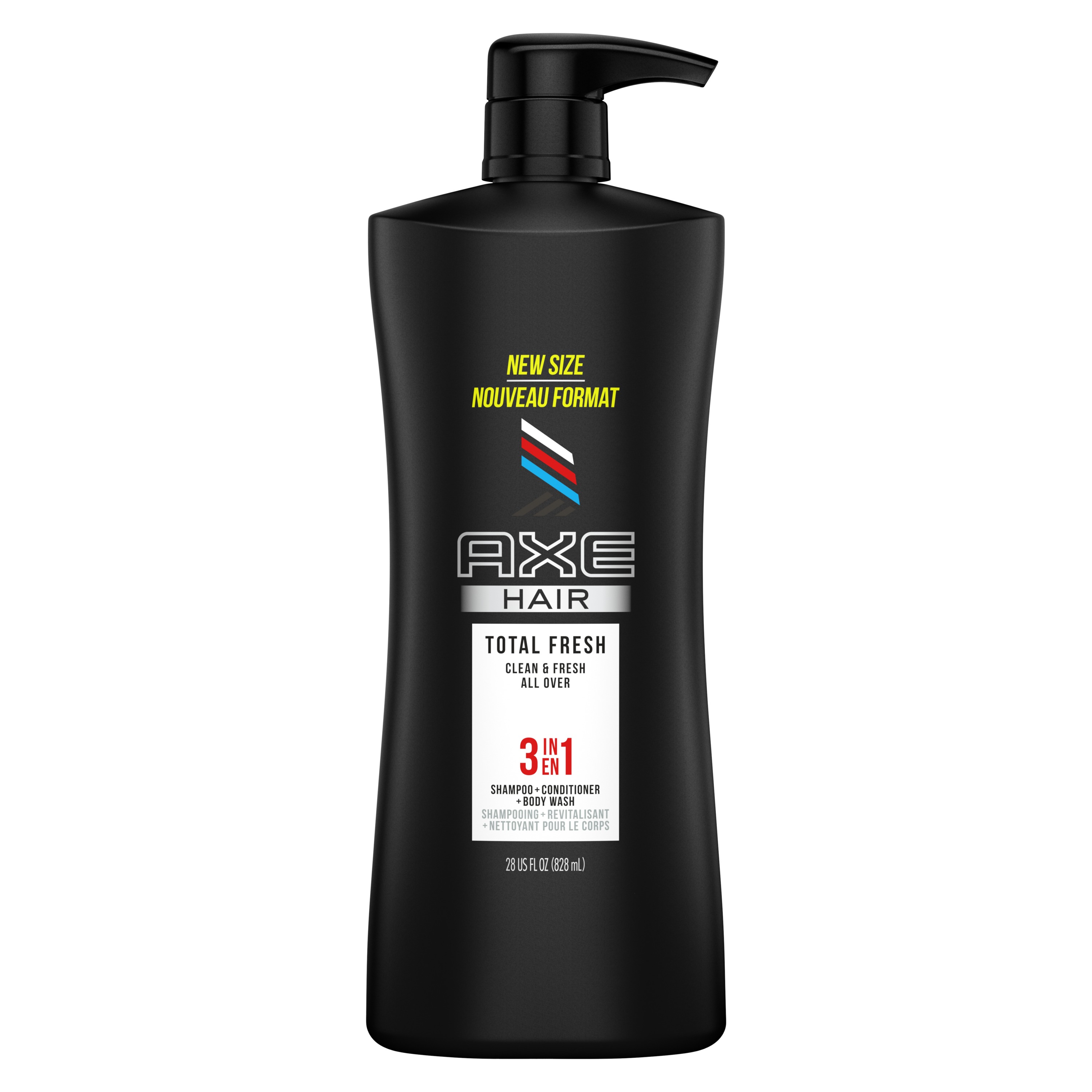 Dầu gội, tắm & xả nam 3 trong 1 axe total fresh 3 in 1 shampoo, conditioner and body wash 828ml