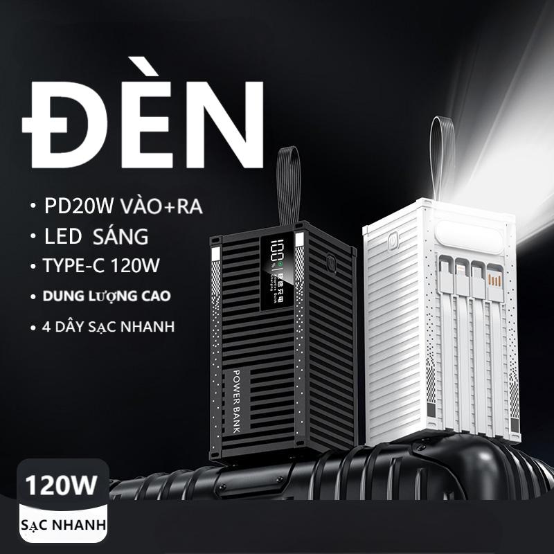  sạc dự phòng 120W PD20W 50000mAh 80000mah Solar 100% chính hãng Đầu ra USB kép Hoạt động ngoài trời Bộ nguồn pin ngoài 