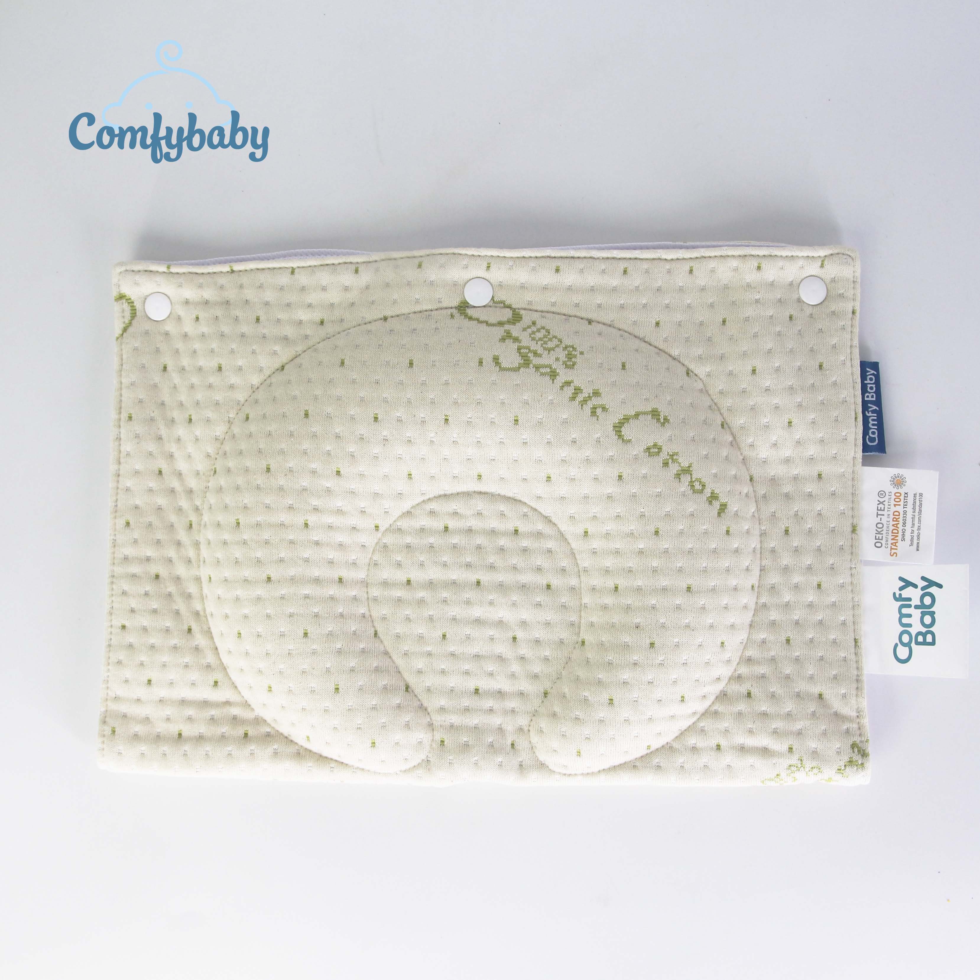 Gối chống méo đầu cho trẻ sơ sinh vải Sợi tre Bamboo kháng khuẩn Comfybaby N04 - Gối lõm định hình đầu cho bé thoáng khí, thấm hút mồ hôi tốt