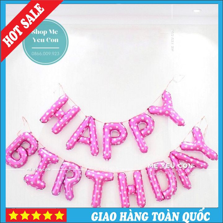🎈sale🎈 bộ bóng bay chữ happy birthday, bóng bay trang trí sinh nhật cho bé trai, bé gái đẹp