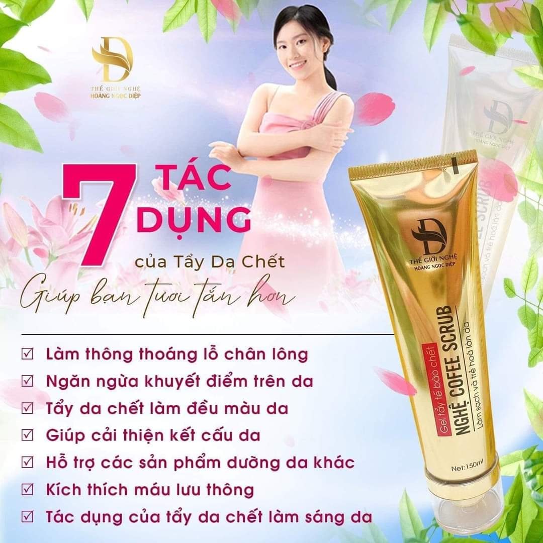 Tẩy da chết nghệ cafe -tẩy da chết sữa nghệ nhân sâm hoàng ngọc diẹp
